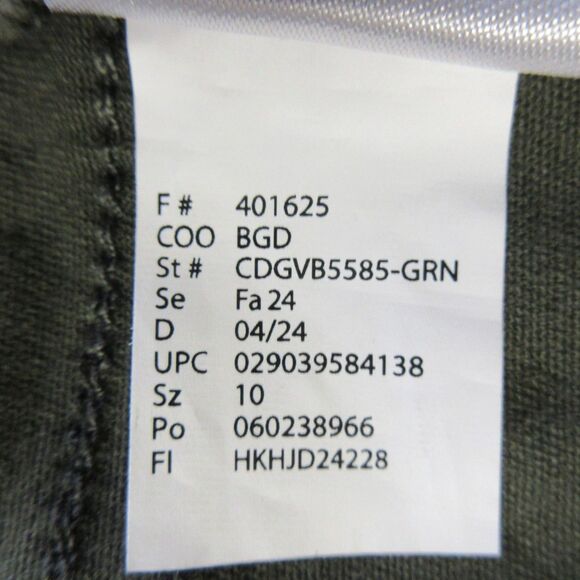 GLORIA VANDERBILT Tummy Control Wide Leg Crop Pants Sz 10 Army Green Olive NWT - Picture 10 of 15